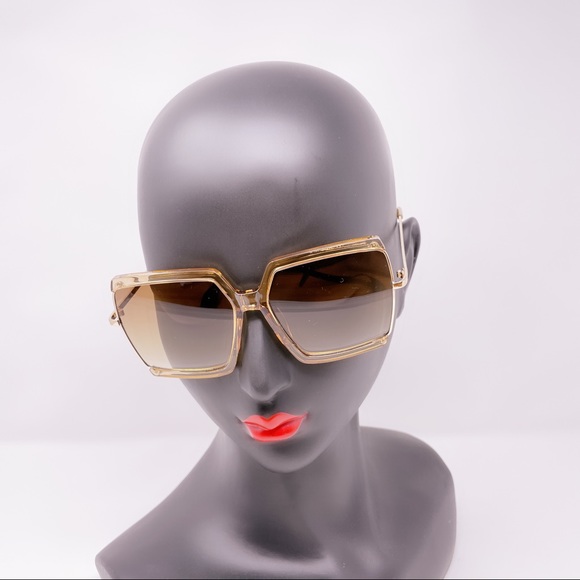 Oversized Square Metal Sunglasses - Picture 4 of 8